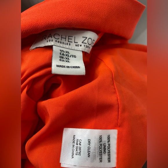 Rachel Zoe Bold Orange Single Button Blazer - Picture 6 of 7